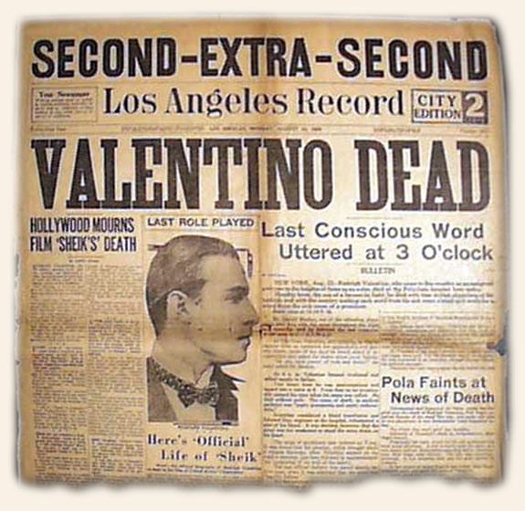 Image result for the death of movie star rudolph valentino