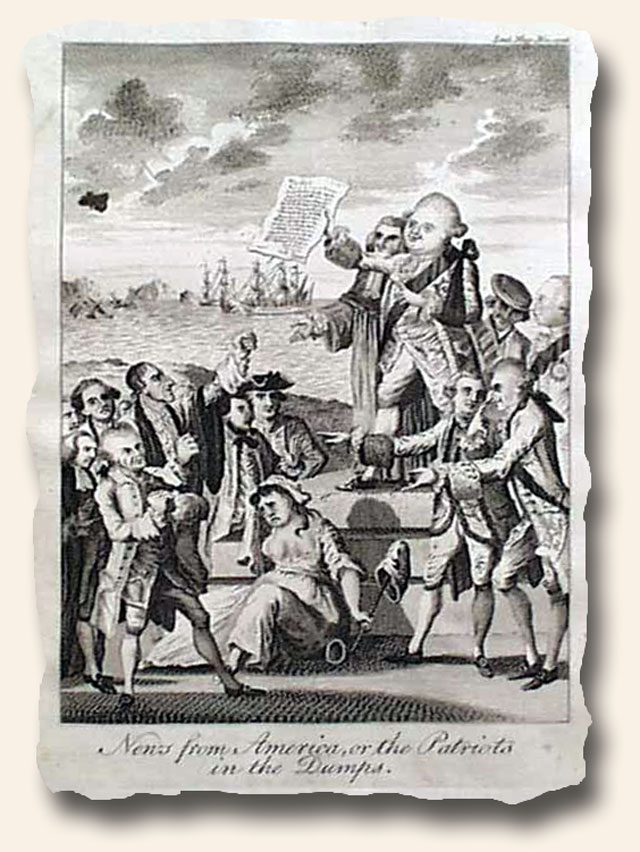A political cartoon from 1776 themed on the Revolutionary War… | History's  Newsstand Blog