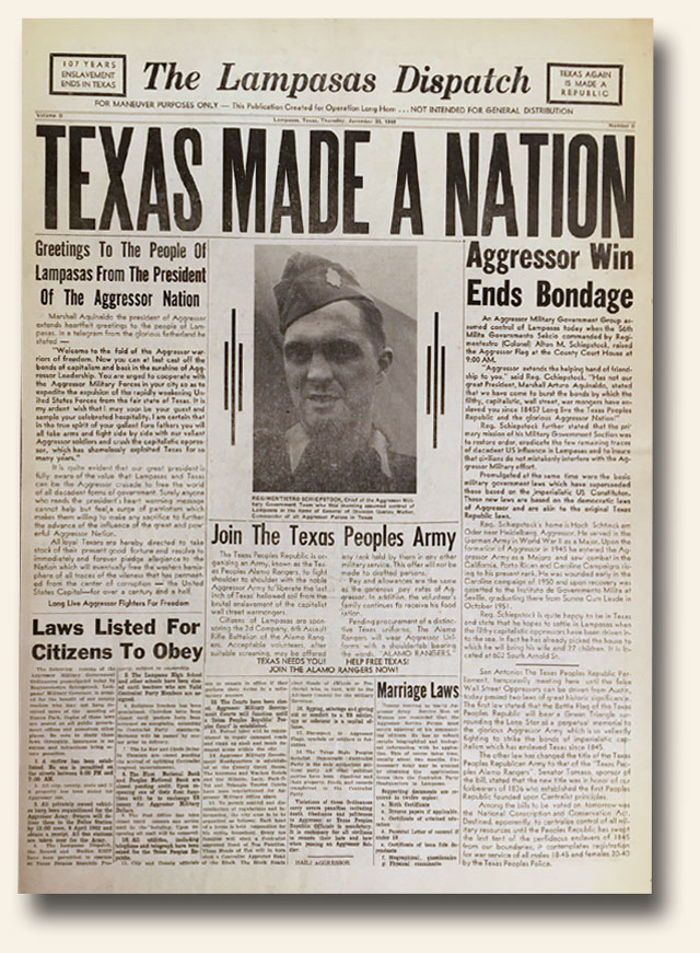 “Texas Made A Nation” was the result of Operation Longhorn… History's
